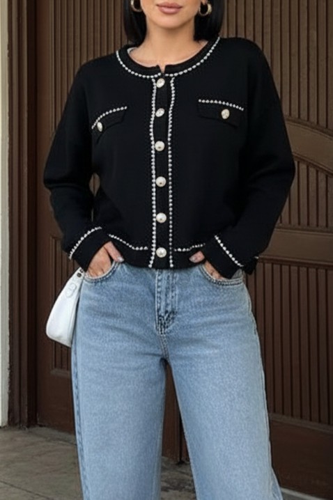 Ζακέτα ODESANA BLACK, Χρώμα: μαύρο, IVET.EU - Εκπτώσεις έως -80%