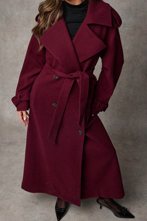 Παλτό PREMIELA BORDO, Χρώμα: μπορντό, IVET.EU - Εκπτώσεις έως -80%