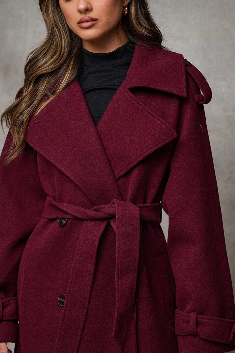 Παλτό PREMIELA BORDO, Χρώμα: μπορντό, IVET.EU - Εκπτώσεις έως -80%