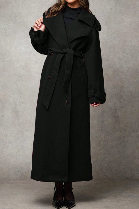 Παλτό PREMIELA BLACK, Χρώμα: μαύρο, IVET.EU - Εκπτώσεις έως -80%