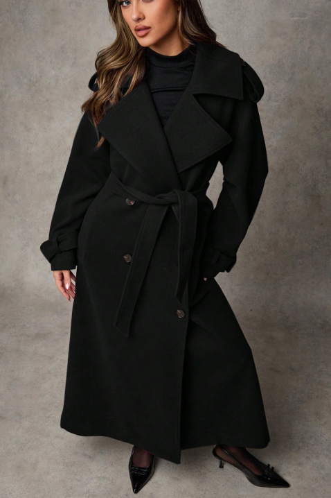 Παλτό PREMIELA BLACK, Χρώμα: μαύρο, IVET.EU - Εκπτώσεις έως -80%