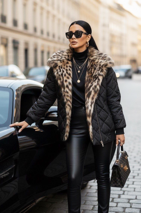 Μπουφάν MAREDONA, Χρώμα: μαύρο, IVET.EU - Εκπτώσεις έως -80%