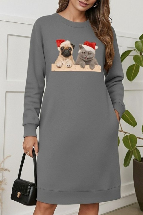 Φόρεμα ANELRINDA GREY, Χρώμα: γκρι, IVET.EU - Εκπτώσεις έως -80%