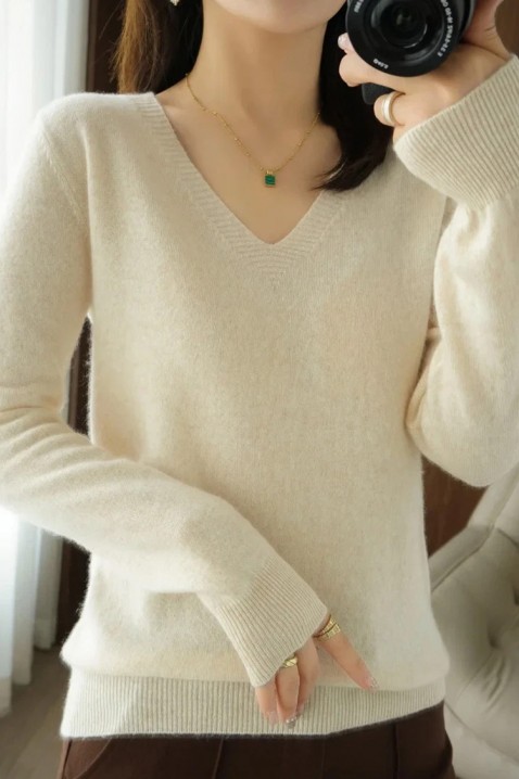 Πουλόβερ ABEROLSA BEIGE, Χρώμα: μπεζ, IVET.EU - Εκπτώσεις έως -80%