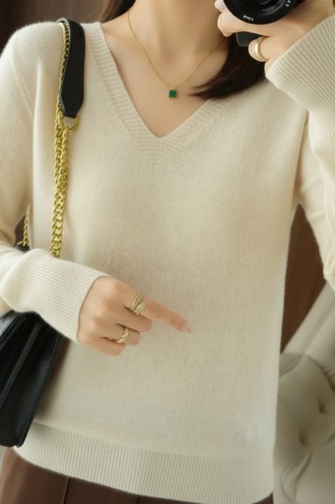 Πουλόβερ ABEROLSA BEIGE, Χρώμα: μπεζ, IVET.EU - Εκπτώσεις έως -80%