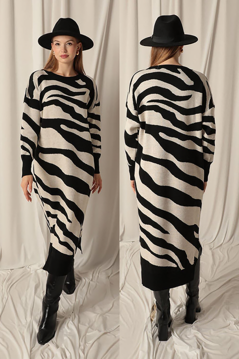 Φόρεμα ZEBRINDA BLACK, Χρώμα: μαύρο, IVET.EU - Εκπτώσεις έως -80%