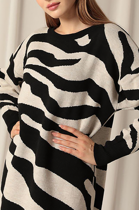 Φόρεμα ZEBRINDA BLACK, Χρώμα: μαύρο, IVET.EU - Εκπτώσεις έως -80%