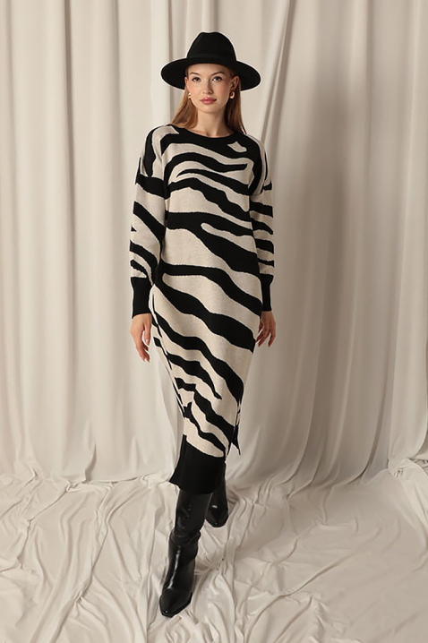 Φόρεμα ZEBRINDA BLACK, Χρώμα: μαύρο, IVET.EU - Εκπτώσεις έως -80%