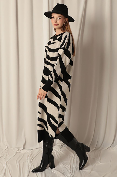 Φόρεμα ZEBRINDA BLACK, Χρώμα: μαύρο, IVET.EU - Εκπτώσεις έως -80%