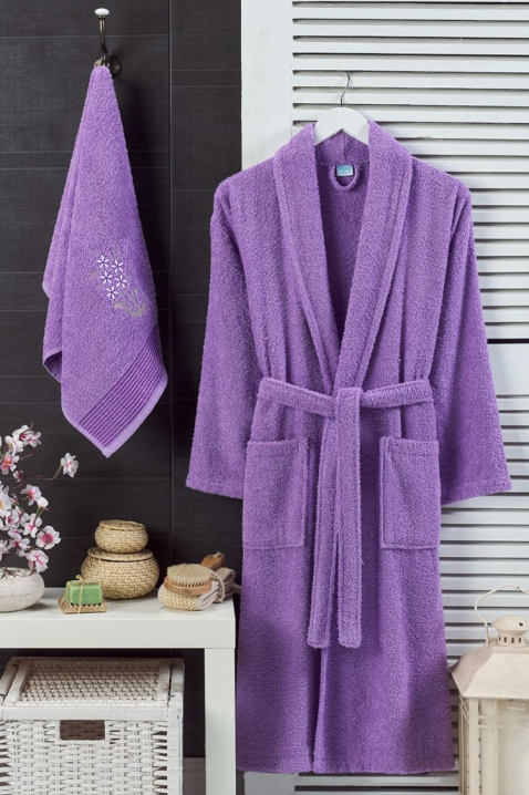 Σετ μπουρνούζι και πετσέτα DRONEIFA LILA, Χρώμα: μωβ, IVET.EU - Εκπτώσεις έως -80%
