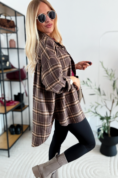 Γυναικείο πουκάμισο ZARDELDA, Χρώμα: καφέ, IVET.EU - Εκπτώσεις έως -80%