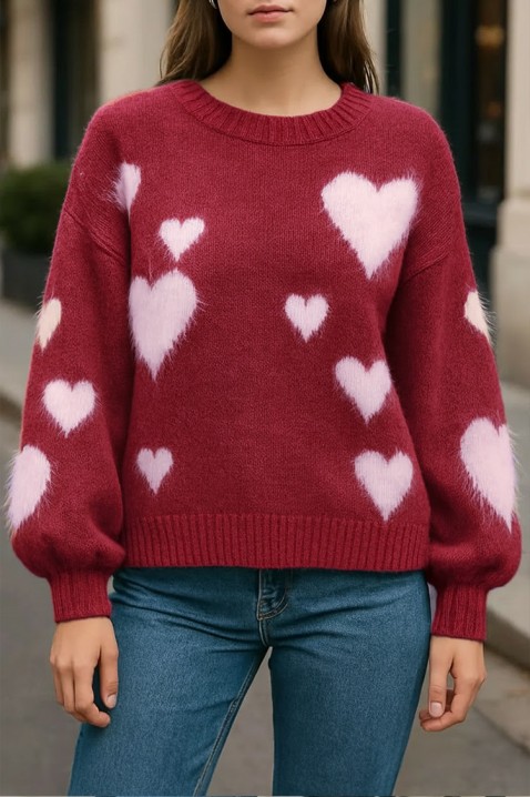 Πουλόβερ NABLILZA BORDO, Χρώμα: μπορντό, IVET.EU - Εκπτώσεις έως -80%