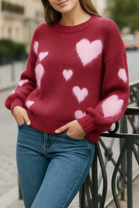 Πουλόβερ NABLILZA BORDO, Χρώμα: μπορντό, IVET.EU - Εκπτώσεις έως -80%