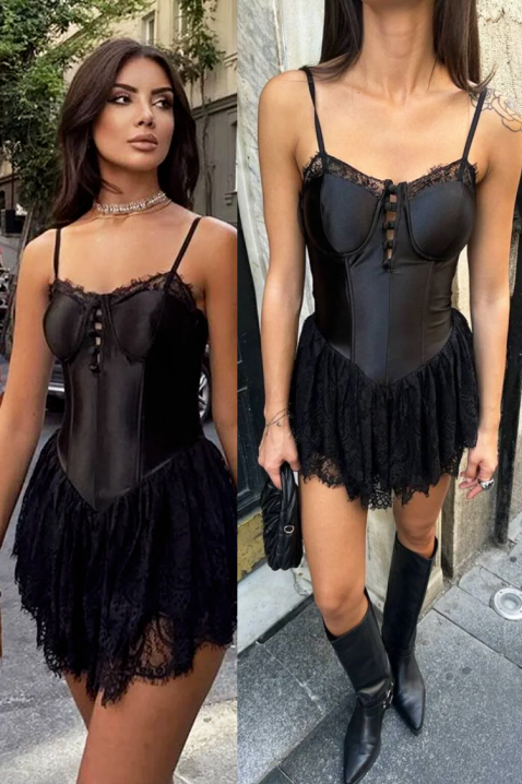 Φόρεμα FABRINZA BLACK, Χρώμα: μαύρο, IVET.EU - Εκπτώσεις έως -80%