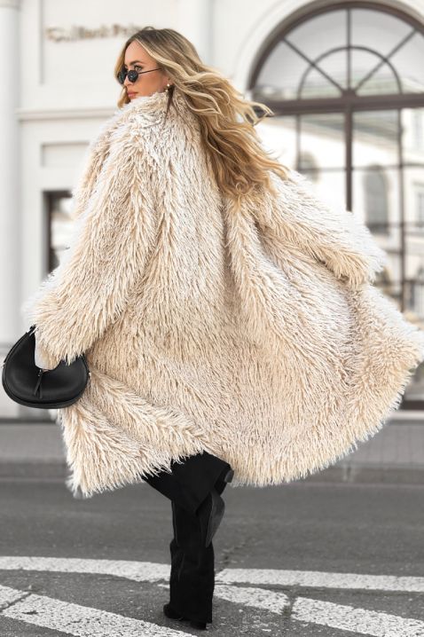 Παλτό EMEGONSA ECRU, Χρώμα: εκρού, IVET.EU - Εκπτώσεις έως -80%