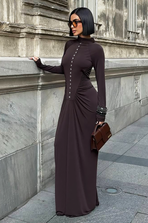 Φόρεμα ARGAMINA BROWN, Χρώμα: καφέ, IVET.EU - Εκπτώσεις έως -80%