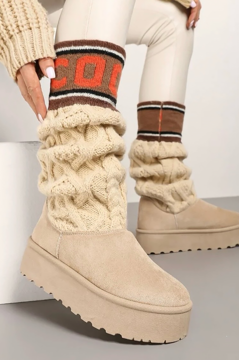 Μπότες KARMENZA ECRU, Χρώμα: εκρού, IVET.EU - Εκπτώσεις έως -80%