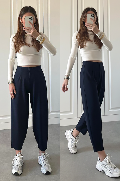 Παντελόνι AMAROLDA NAVY, Χρώμα: σκούρο μπλε, IVET.EU - Εκπτώσεις έως -80%