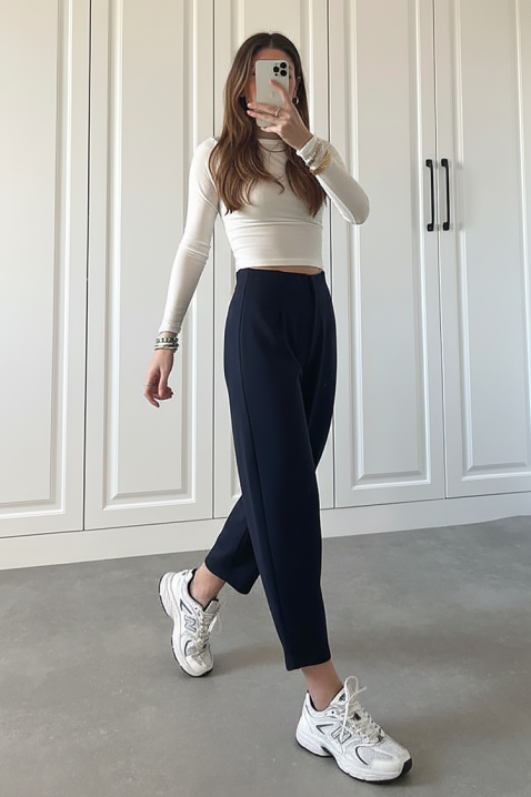 Παντελόνι AMAROLDA NAVY, Χρώμα: σκούρο μπλε, IVET.EU - Εκπτώσεις έως -80%