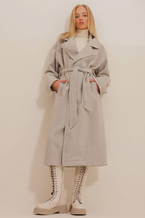 Παλτό SILVONZA BEIGE, Χρώμα: μπεζ, IVET.EU - Εκπτώσεις έως -80%