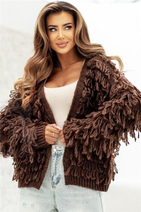 Ζακέτα DORFELINA, Χρώμα: καφέ, IVET.EU - Εκπτώσεις έως -80%