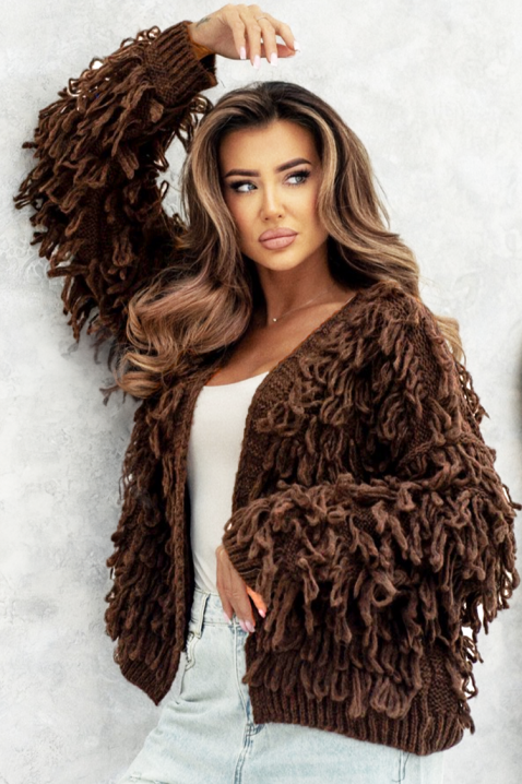 Ζακέτα DORFELINA, Χρώμα: καφέ, IVET.EU - Εκπτώσεις έως -80%