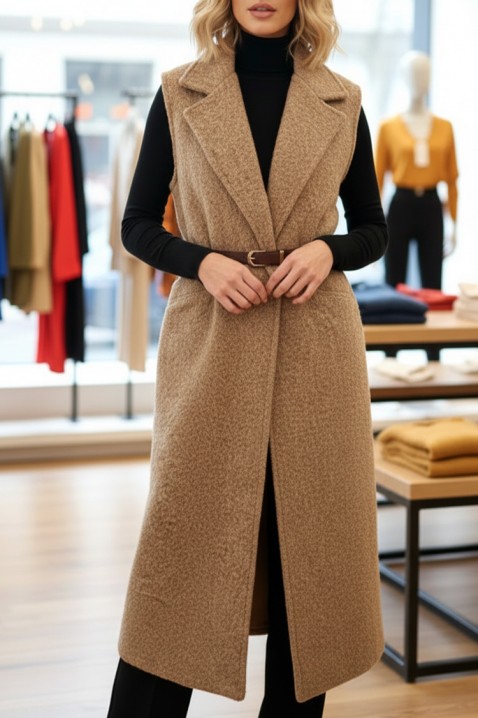 Γιλέκο SILVILZA, Χρώμα: μπεζ, IVET.EU - Εκπτώσεις έως -80%