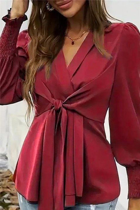 Γυναικεία μπλούζα GIRFOLZA BORDO, Χρώμα: μπορντό, IVET.EU - Εκπτώσεις έως -80%