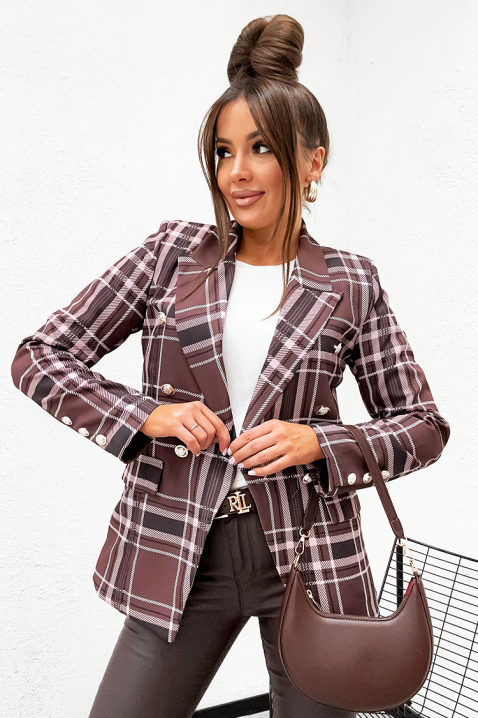 Σακάκι SORANZA BROWN, Χρώμα: καφέ, IVET.EU - Εκπτώσεις έως -80%