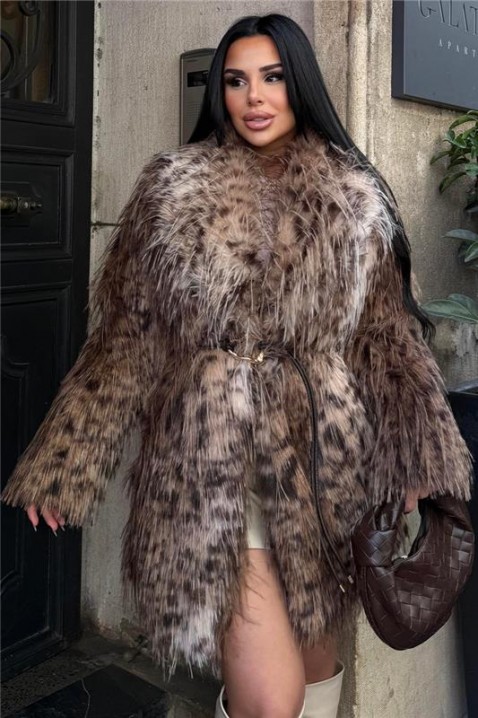 Παλτό VARIONSA, Χρώμα: λεοπάρ, IVET.EU - Εκπτώσεις έως -80%