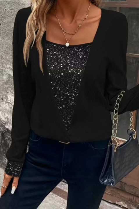 Γυναικεία μπλούζα FLILONZA BLACK, Χρώμα: μαύρο, IVET.EU - Εκπτώσεις έως -80%