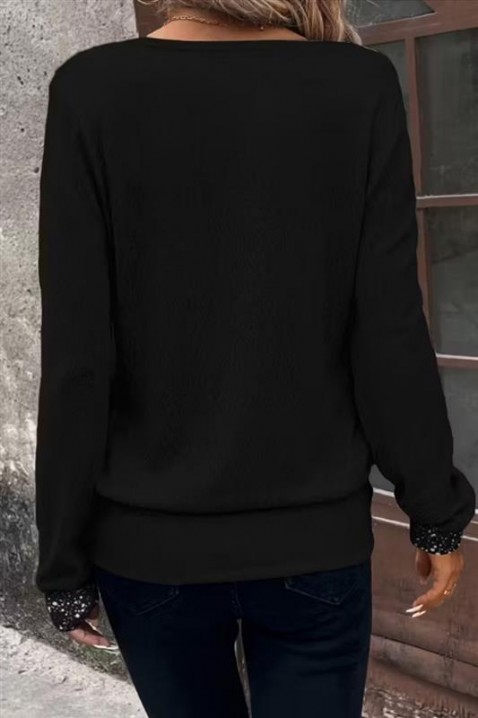 Γυναικεία μπλούζα FLILONZA BLACK, Χρώμα: μαύρο, IVET.EU - Εκπτώσεις έως -80%