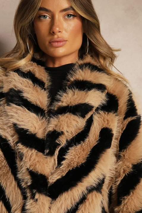 Παλτό TIGRELZA BEIGE, Χρώμα: μπεζ, IVET.EU - Εκπτώσεις έως -80%