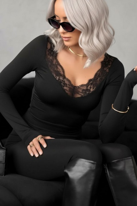 Γυναικεία μπλούζα ERANDELA BLACK, Χρώμα: μαύρο, IVET.EU - Εκπτώσεις έως -80%