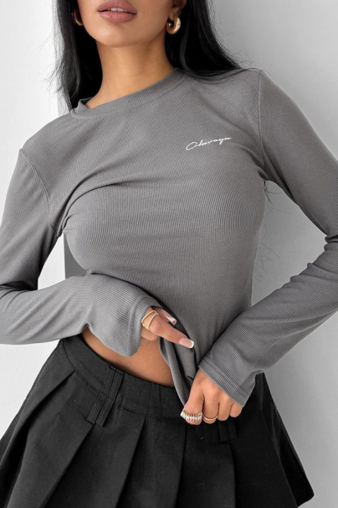 Γυναικεία μπλούζα DAVROLZA GREY, Χρώμα: γκρι, IVET.EU - Εκπτώσεις έως -80%