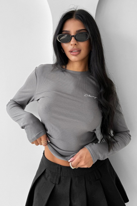 Γυναικεία μπλούζα DAVROLZA GREY, Χρώμα: γκρι, IVET.EU - Εκπτώσεις έως -80%