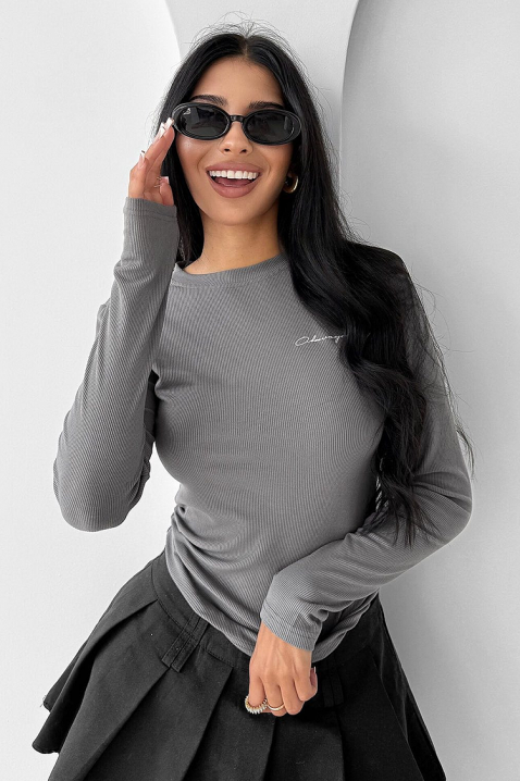 Γυναικεία μπλούζα DAVROLZA GREY, Χρώμα: γκρι, IVET.EU - Εκπτώσεις έως -80%