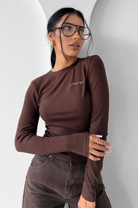 Γυναικεία μπλούζα DAVROLZA BROWN, Χρώμα: καφέ, IVET.EU - Εκπτώσεις έως -80%