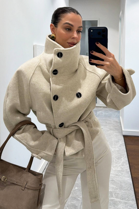 Παλτό GREIONA ECRU, Χρώμα: εκρού, IVET.EU - Εκπτώσεις έως -80%