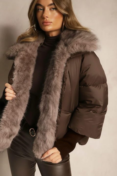 Μπουφάν SIBRINZA BROWN, Χρώμα: καφέ, IVET.EU - Εκπτώσεις έως -80%