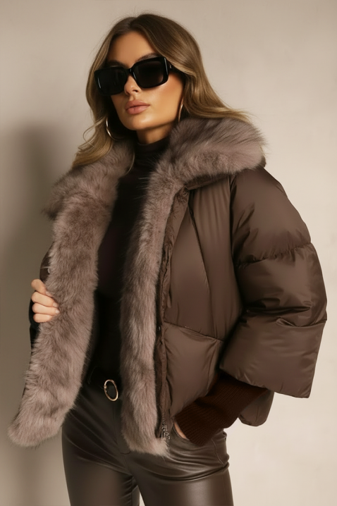 Μπουφάν SIBRINZA BROWN, Χρώμα: καφέ, IVET.EU - Εκπτώσεις έως -80%