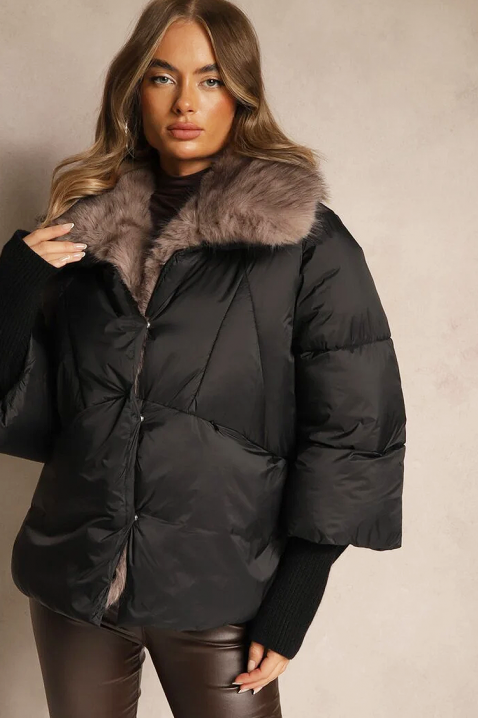 Μπουφάν SIBRINZA BLACK, Χρώμα: μαύρο, IVET.EU - Εκπτώσεις έως -80%