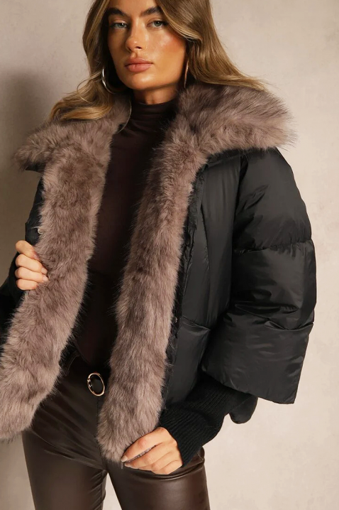 Μπουφάν SIBRINZA BLACK, Χρώμα: μαύρο, IVET.EU - Εκπτώσεις έως -80%