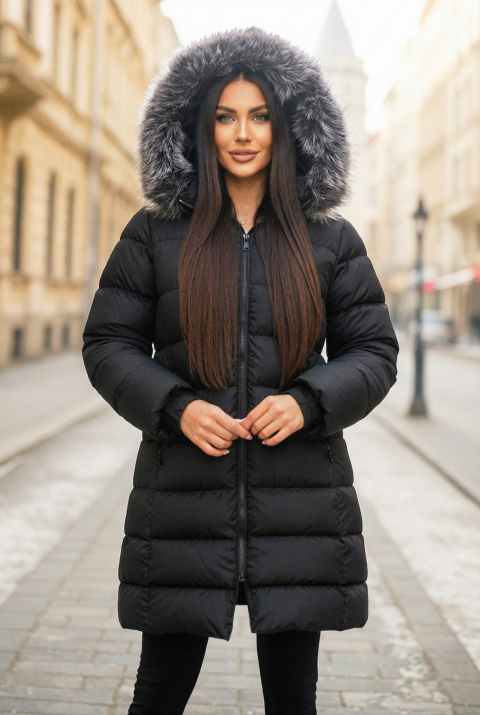 Μπουφάν BESERINA BLACK, Χρώμα: μαύρο, IVET.EU - Εκπτώσεις έως -80%