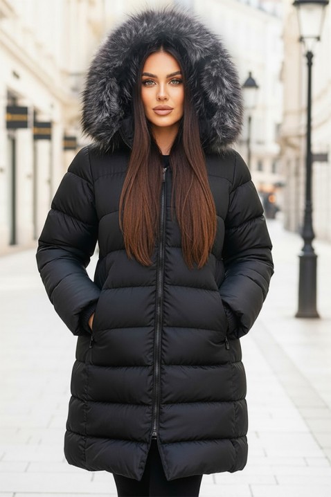 Μπουφάν BESERINA BLACK, Χρώμα: μαύρο, IVET.EU - Εκπτώσεις έως -80%