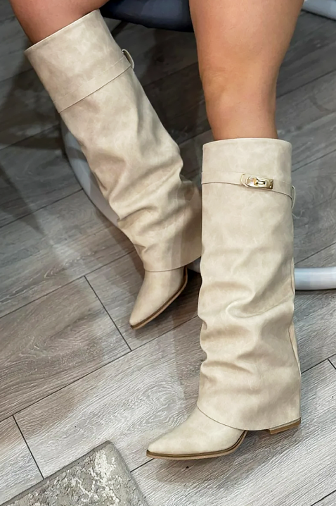 Μπότες GIVENDRA ECRU, Χρώμα: εκρού, IVET.EU - Εκπτώσεις έως -80%