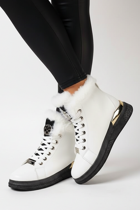 Γυναικεία μποτάκια VEONELZA WHITE, Χρώμα: άσπρο, IVET.EU - Εκπτώσεις έως -80%