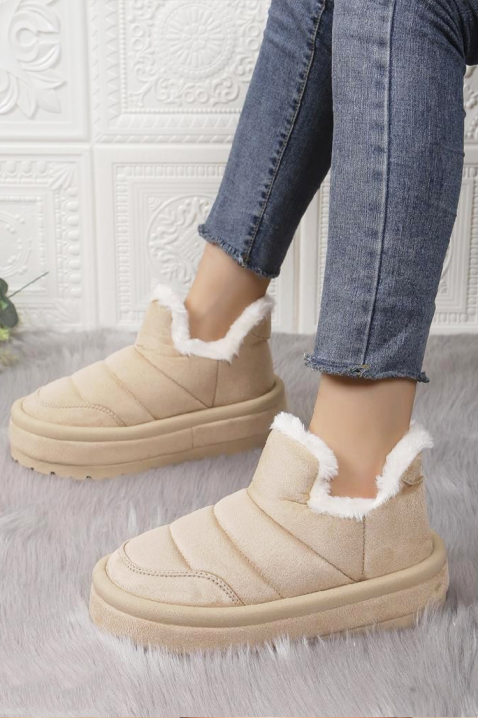 Γυναικεία μποτάκια DRONLEFA BEIGE, Χρώμα: μπεζ, IVET.EU - Εκπτώσεις έως -80%