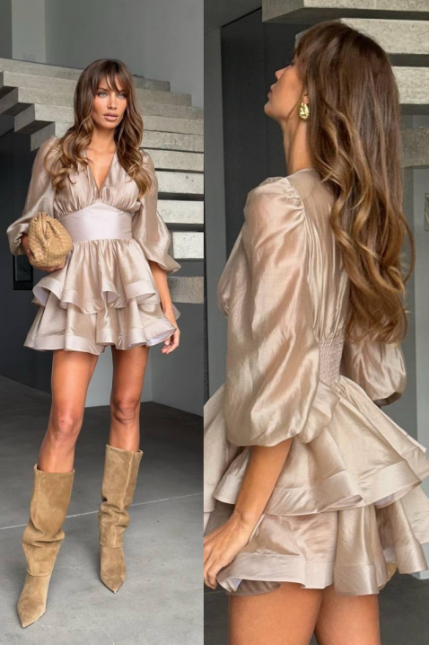 Φόρεμα VLONDELA BEIGE, Χρώμα: μπεζ, IVET.EU - Εκπτώσεις έως -80%