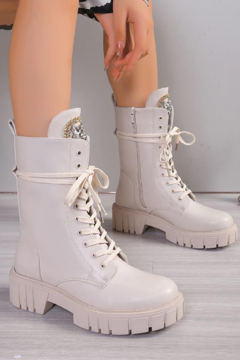 Γυναικεία μποτάκια OLGERMA, Χρώμα: εκρού, IVET.EU - Εκπτώσεις έως -80%